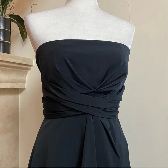 White House Black Market Black Bubble Hem Strapless Women Size 4 Cocktail Party - Picture 4 of 13